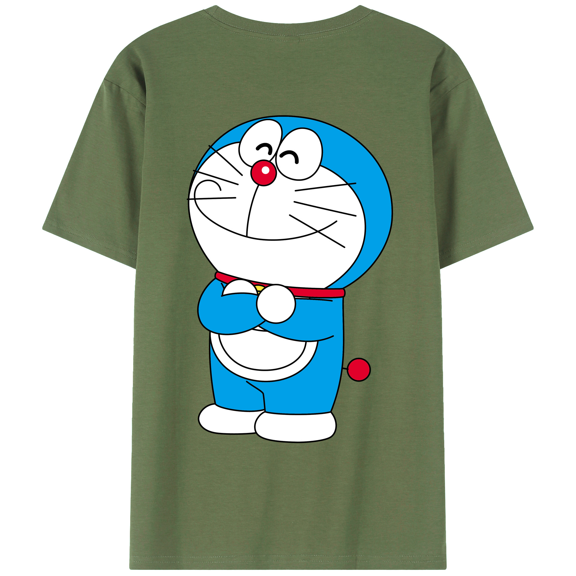 （画像用） ドラえもん Doraemon 綿100％ メンズ半袖Tシャツ（バックプリント） 通気性
